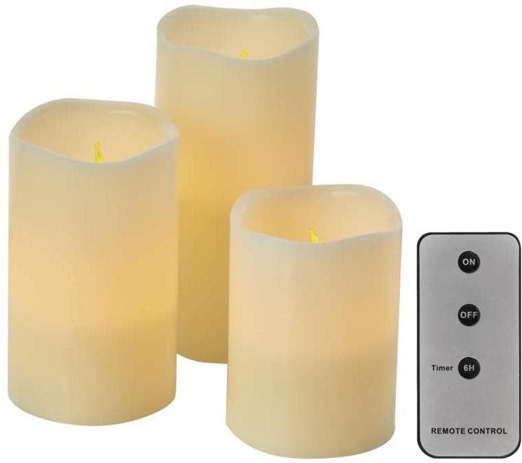 LED svíčka EMOS LED dekorace – 3x vosková svíčka, 3x 3x AAA, vnitřní, vintage, ovladač