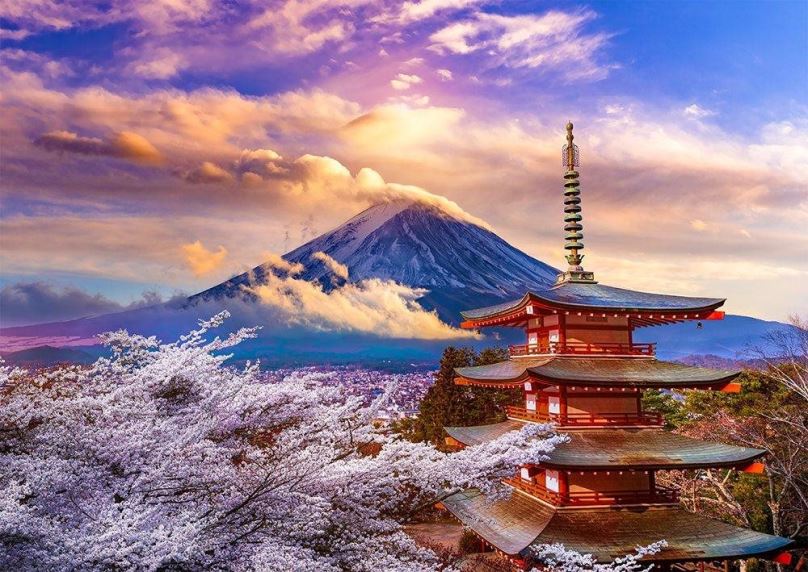Puzzle Enjoy Hora Fudži na jaře, Japonsko 1000 dílků