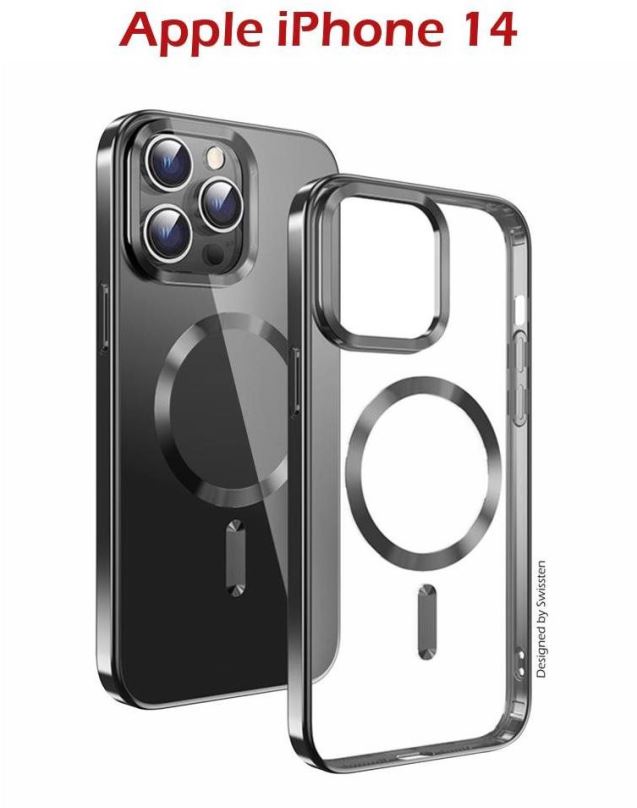 Kryt na mobil Swissten Clear Jelly MagStick Metallic pro iPhone 14 černé