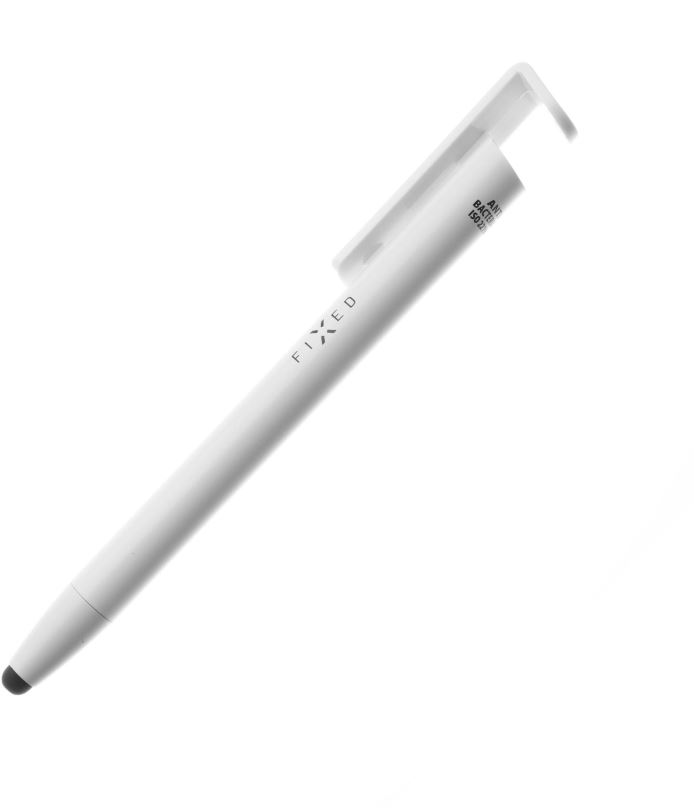 Dotykové pero (stylus) FIXED Pen 3v1 s funkcí stojánku bílá