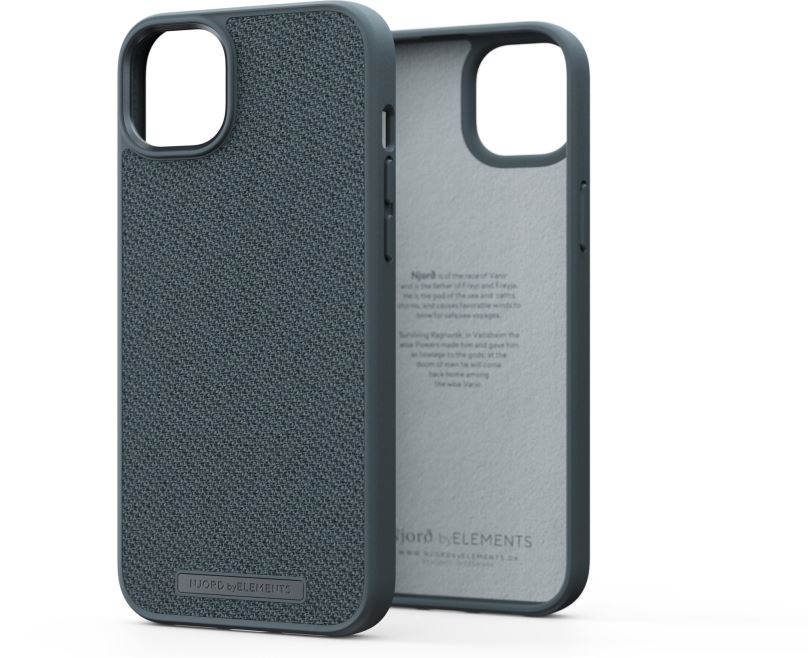 Kryt na mobil Njord iPhone 14 Plus Woven Fabric Case Dark Grey