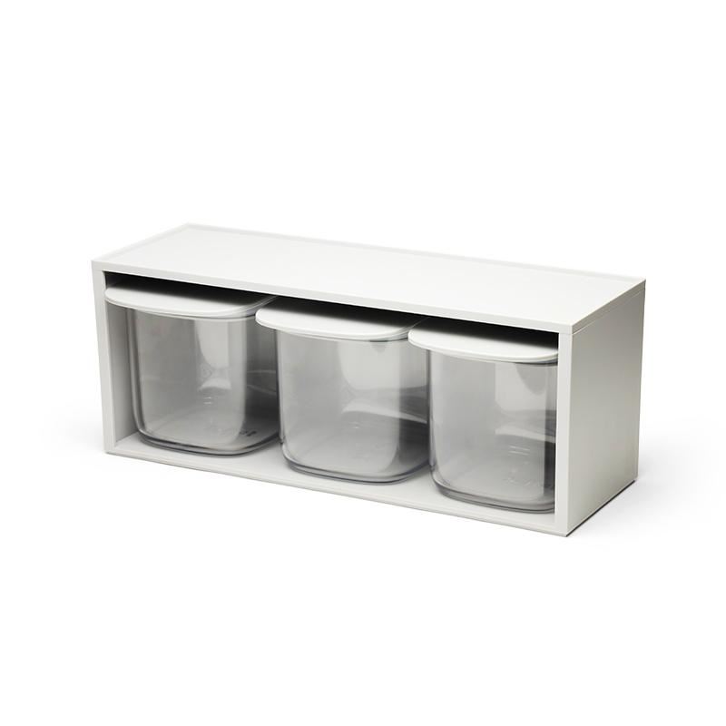 QUALY DESIGN Dózy se stojánkem Drawer Rack 10371, 3x0,6L