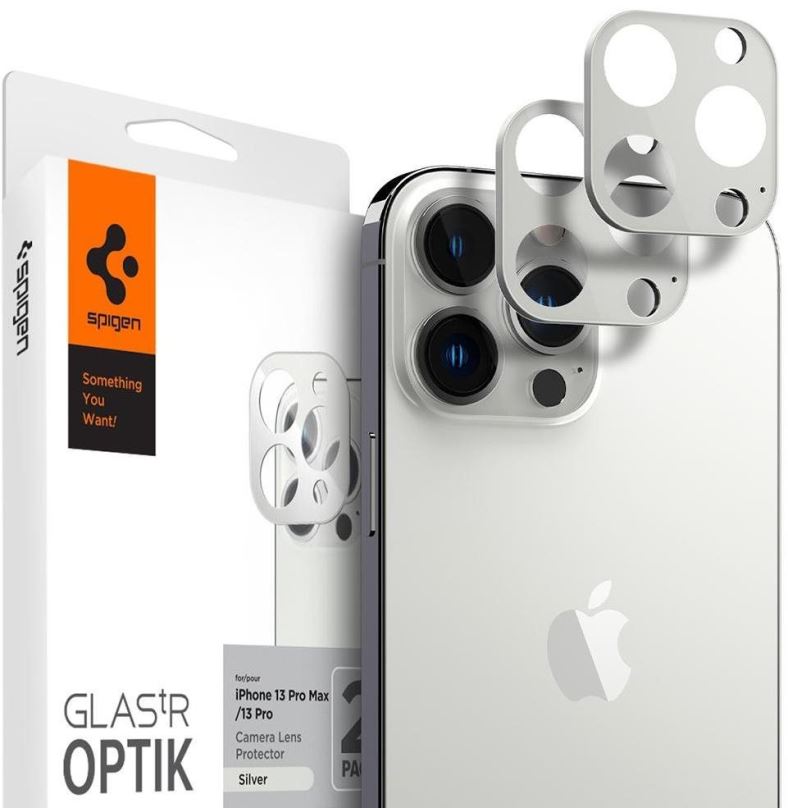 Ochranné sklo Spigen tR Optik 2 Pack Silver iPhone 13 Pro/13 Pro Max