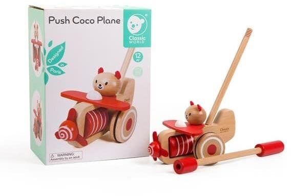 Tahací hračka Classic World Dřevěný jezdík letadlo