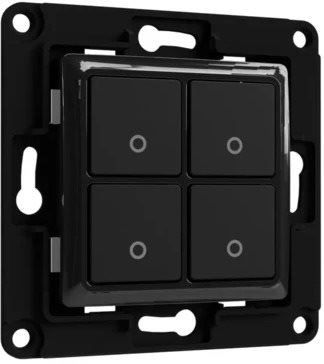 Spínač Shelly WS4, 4tlačítkový spínač, bez rámečku, černý