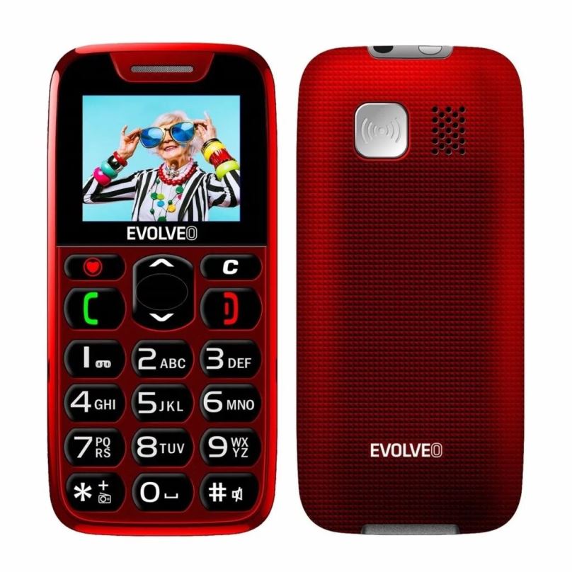 Mobilní telefon EVOLVEO EasyPhone červený
