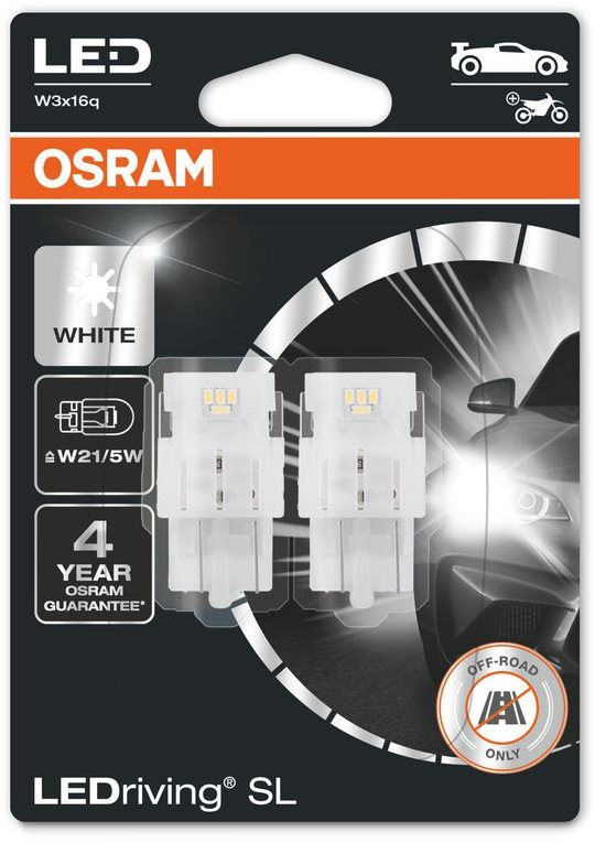 LED autožárovka OSRAM LEDriving SL W21/5W Studeně bílá 6000K 12V dva kusy v balení