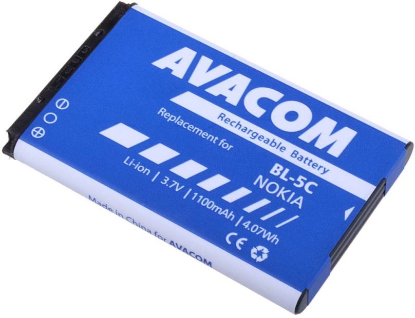 Baterie pro mobilní telefon Avacom za Nokia 6230, N70, Li-ion 3.7V 1100mAh (náhrada BL-5C)