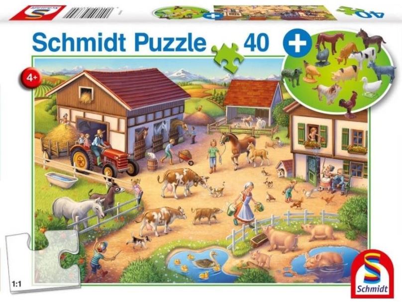 Puzzle Puzzle Farma 40 dílků + figurky zvířat
