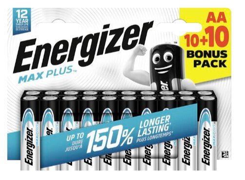 Jednorázová baterie Energizer Max Plus AA/LR6 alkalicko-manganová, 20ks