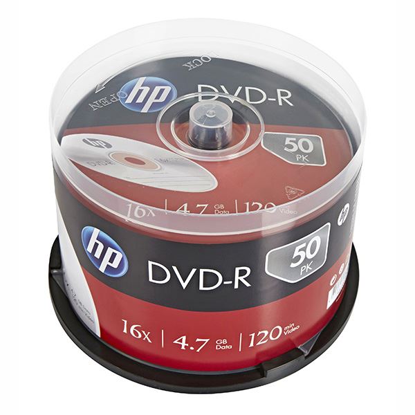 HP DVD-R, DME00025-3, 69316, 4.7GB, 16x, spindle, 50-pack, bez možnosti potisku, 12cm, pro archivaci dat