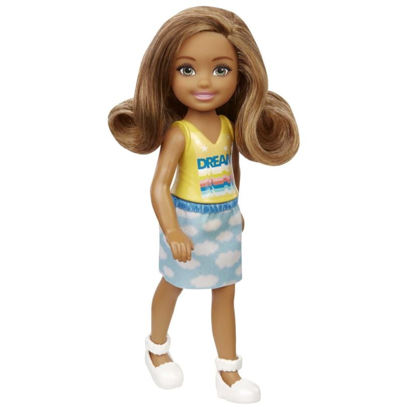Barbie Chelsea panenka ve žlutém tričku, Mattel GXT36