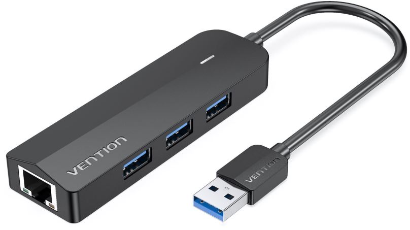 Replikátor portů Vention 3-Port USB 3.0 Hub with Gigabit Ethernet Adapter 0.15M Black