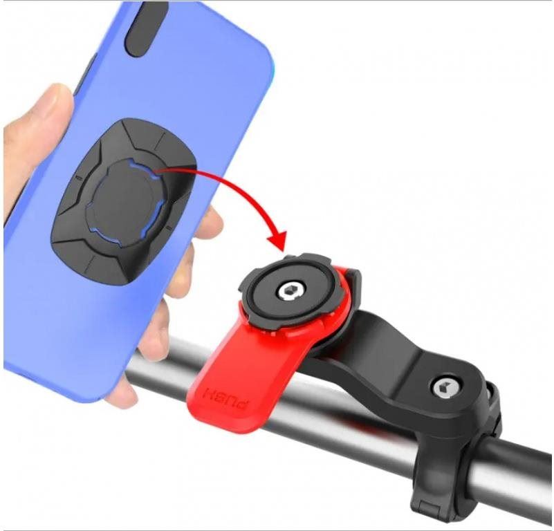 Držák na mobilní telefon Click-1 držák telefonu na bicykl či motocykl - červený