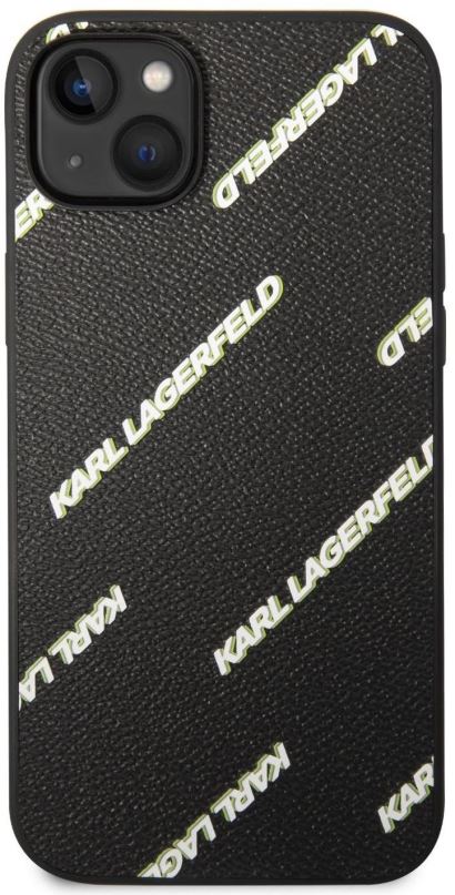 Kryt na mobil Karl Lagerfeld PU Grained Leather Logomania Zadní Kryt pro iPhone 14 Plus Black