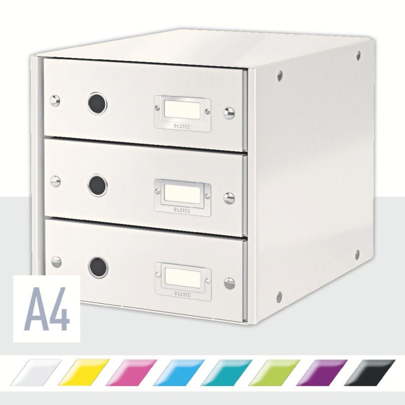 Zásuvkový box LEITZ Click & Store WOW, 3dílný, bílý