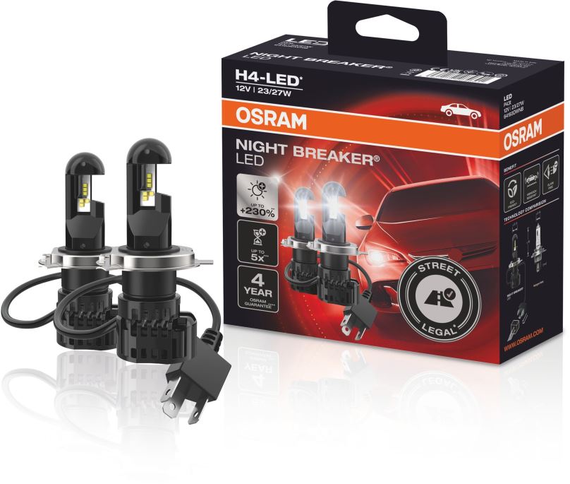 LED autožárovka OSRAM NIGHT BREAKER LED H4 LEGÁLNĚ NA SILNICE