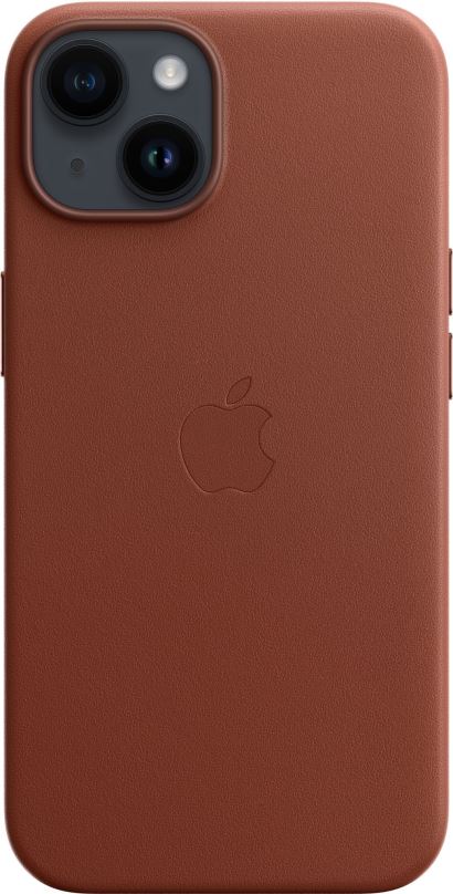 Kryt na mobil Apple iPhone 14 Kožený kryt s MagSafe cihlově hnědý