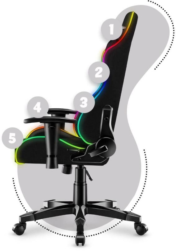 Herní židle Huzaro Dětská herní židle HZ-Ranger 6.0, RGB mesh, černá