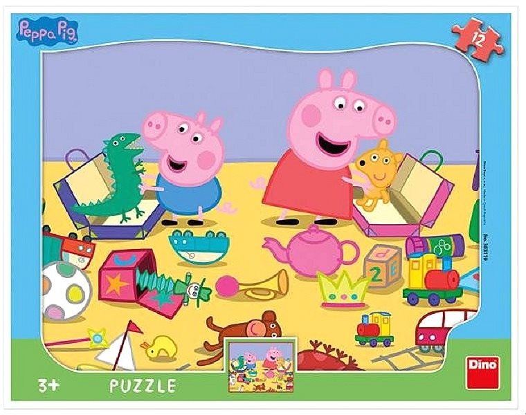 Puzzle Dino Peppa Pig si hraje 12 deskové tvary puzzle