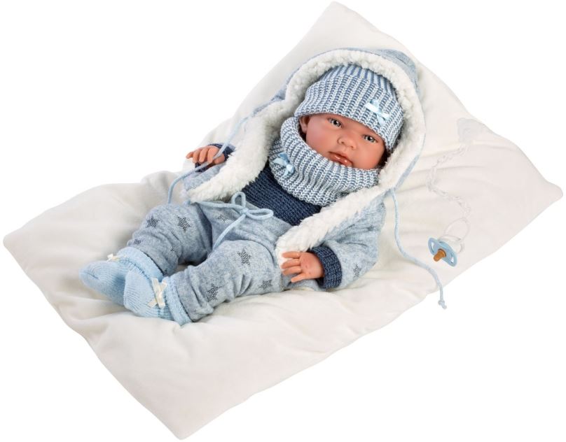 Panenka Llorens 73881 New Born Chlapeček - realistická panenka miminko s celovinylovým tělem - 40 cm