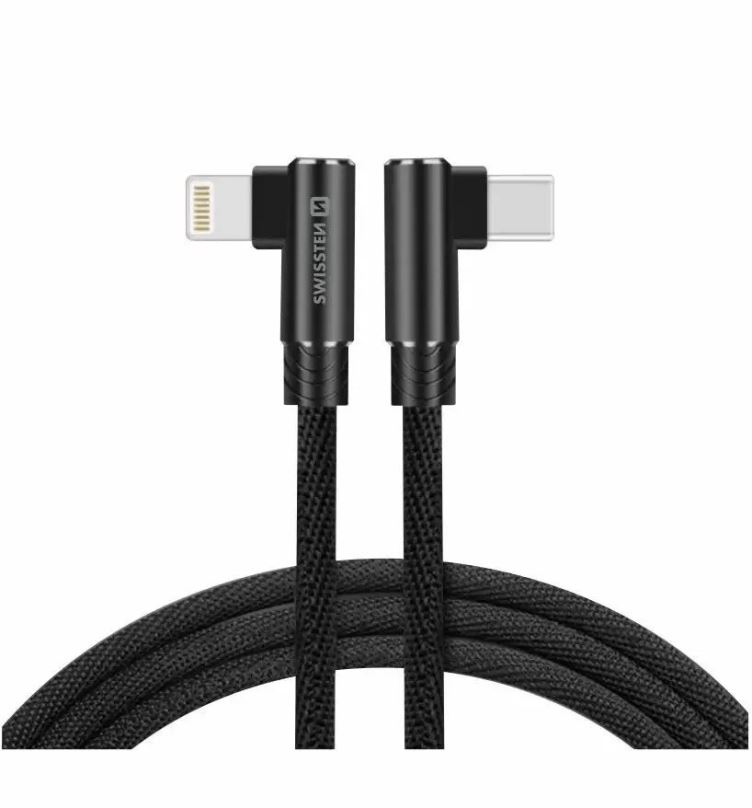 Datový kabel Swissten Arcade textilní datový kabel USB-C/Lightning 1.2m černý