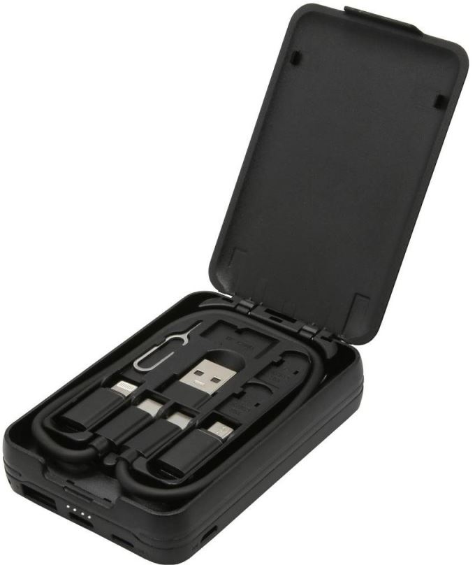 Powerbanka SEFIS mini cestovní set 9v1 pro mobilní zařízení s powerbankou 5000mAh