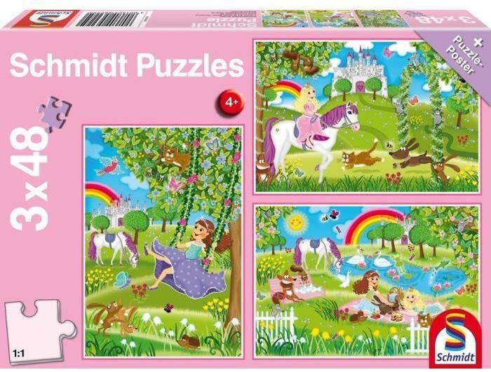 Puzzle Schimdt Puzzle Princezny v zámecké zahradě 3x48 dílků