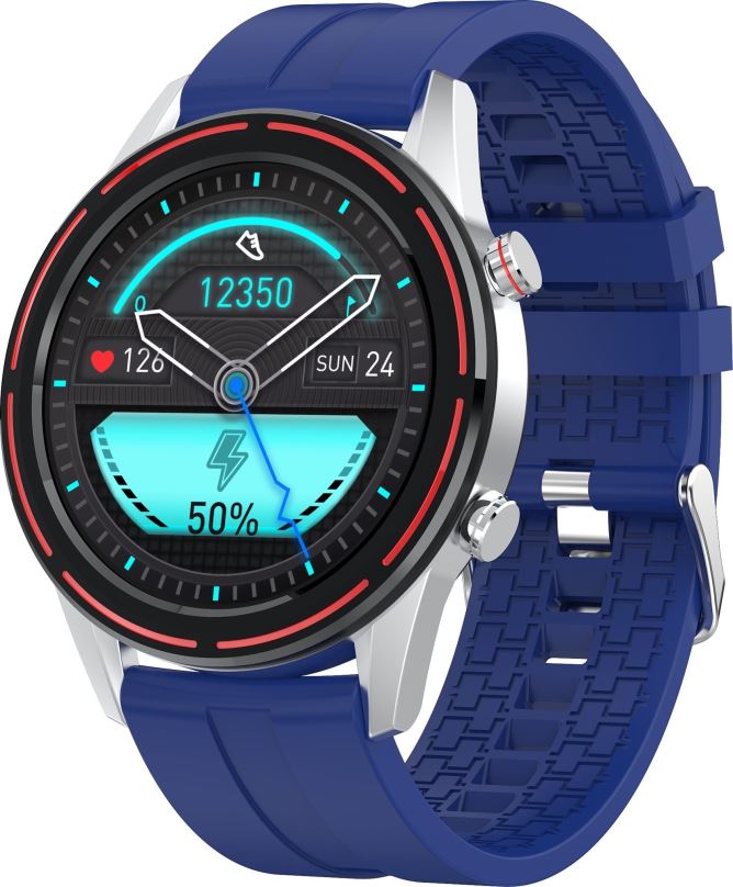Chytré hodinky WowME Roundswitch stříbrné/modré