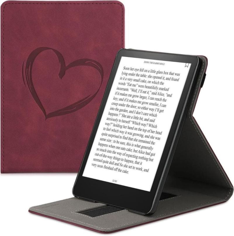 Pouzdro na čtečku knih KW Mobile - Brushed Heart Stand - KW5626416 - pouzdro pro Amazon Kindle Paperwhite 5 (2021) - víceba