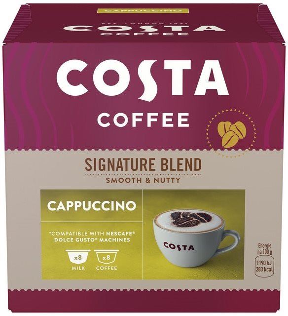 Kávové kapsle Costa Coffee Signature Blend Cappuccino 8 porcí - kompatibilní s kávovary Nescafé® Dolce Gusto