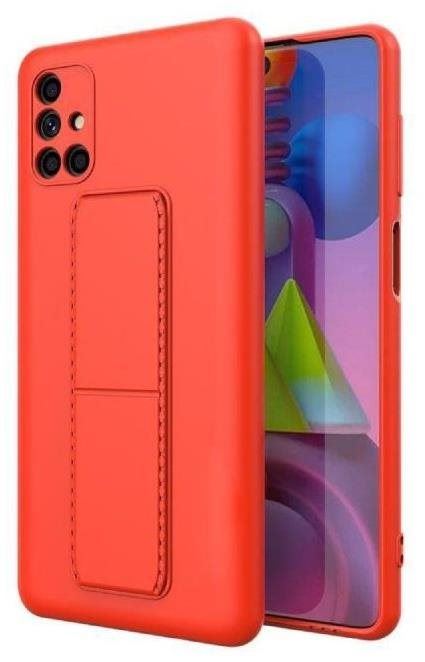 Kryt na mobil Kickstand silikonový kryt na Samsung Galaxy M51, červený
