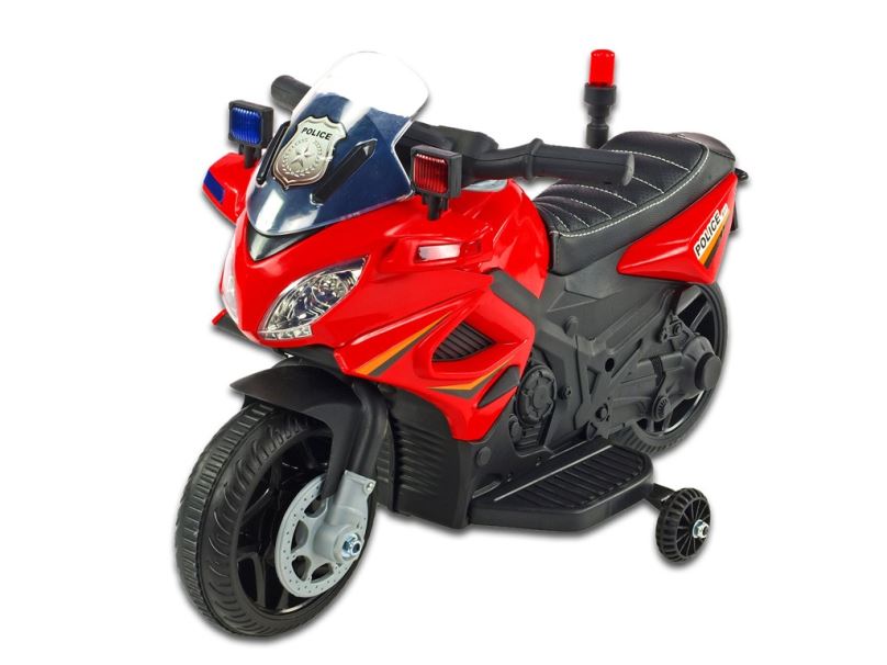 Elektrická motorka pro děti Policie 911, červená