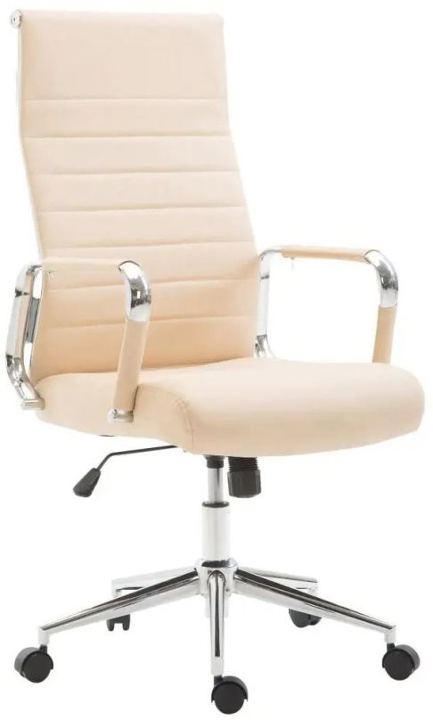 Kancelářská židle BHM GERMANY Kolumbus, syntetická kůže, krémová