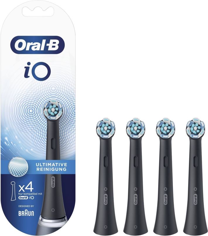 Náhradní hlavice k zubnímu kartáčku Oral-B iO Ultimate Clean Černé, 4 ks