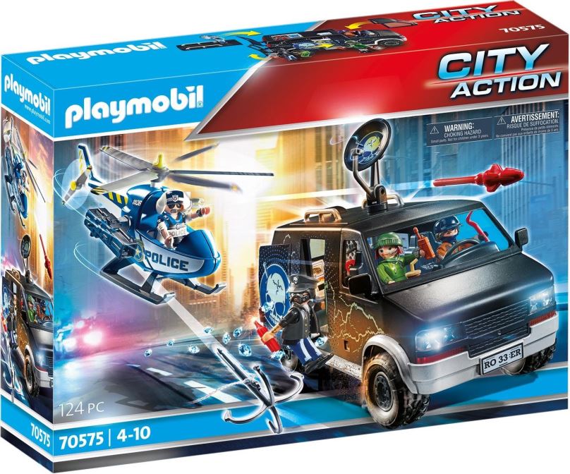 Stavebnice Playmobil Policejní helikoptéra: Pronásledování vozidla