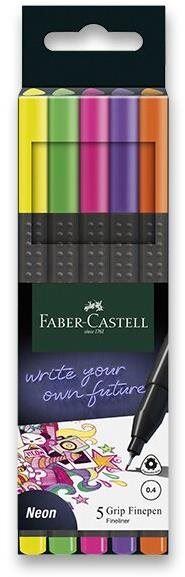 Linery FABER-CASTELL Grip Neon, 5 barev