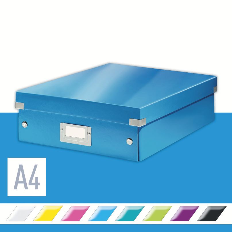 Archivační krabice LEITZ WOW Click & Store A4 28.1 x 10 x 37 cm, modrá