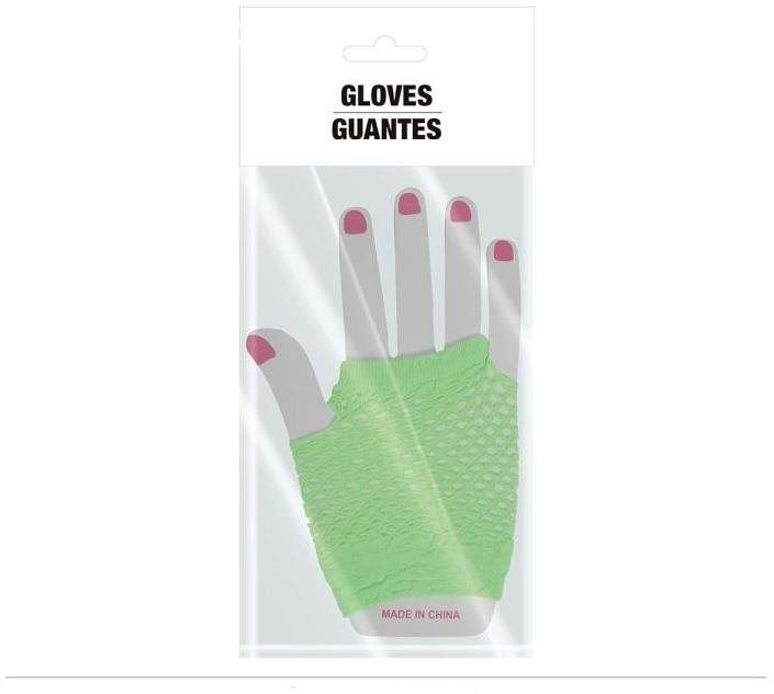 Doplněk ke kostýmu GUIRCA Retro síťované rukavice neonové zelené
