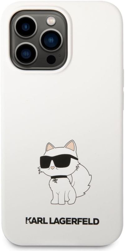 Kryt na mobil Karl Lagerfeld Liquid Silicone Choupette NFT Zadní Kryt pro iPhone 13 Pro Max White