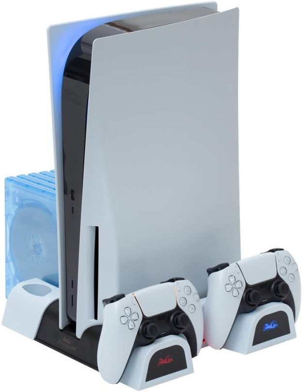 Stojan na herní konzoli Froggiex FX-P5-C3-W PS5 Multifunctional Cooling Stand + Headset holder