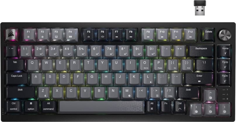 Herní klávesnice Corsair K65 PLUS WIRELESS RGB Black/Gray - US