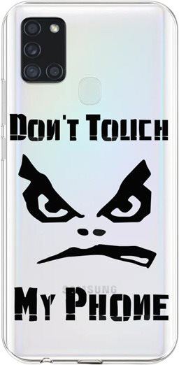 Kryt na mobil TopQ Samsung A21s silikon Don't Touch průhledný 52092