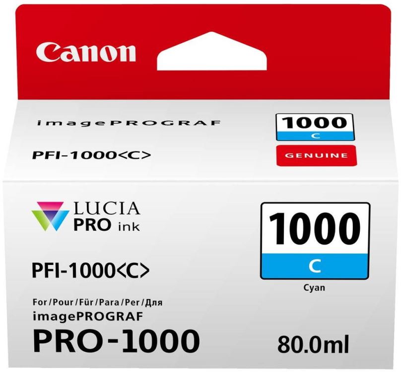 Cartridge Canon PFI-1000C azurová