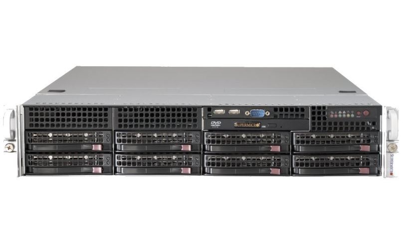 SUPERMICRO 2U server 2x LGA2011, iC602, 16x DDR3 ECC R, 8x SATA HS (3,5"), 2x740W 80+, IPMI, WIO