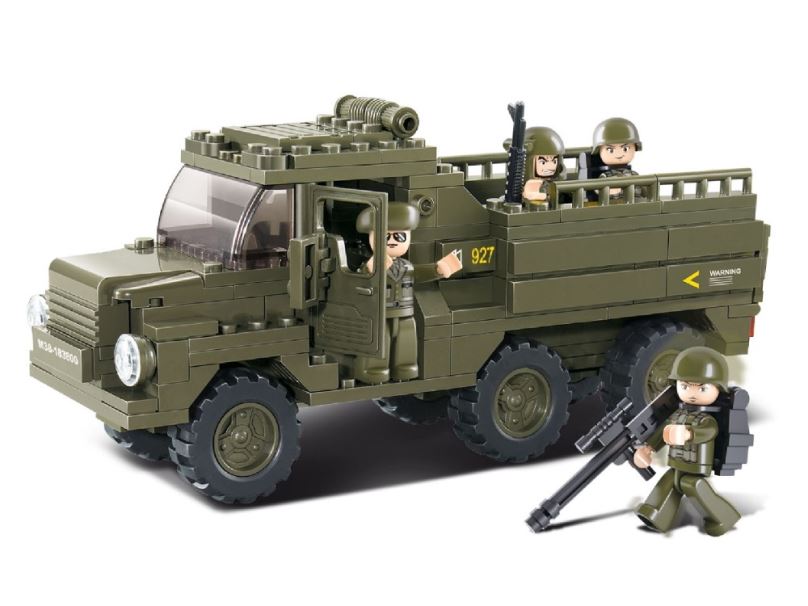 SLUBAN stavebnice Vojenský náklaďák, 229 dílků (kompatibilní s LEGO)