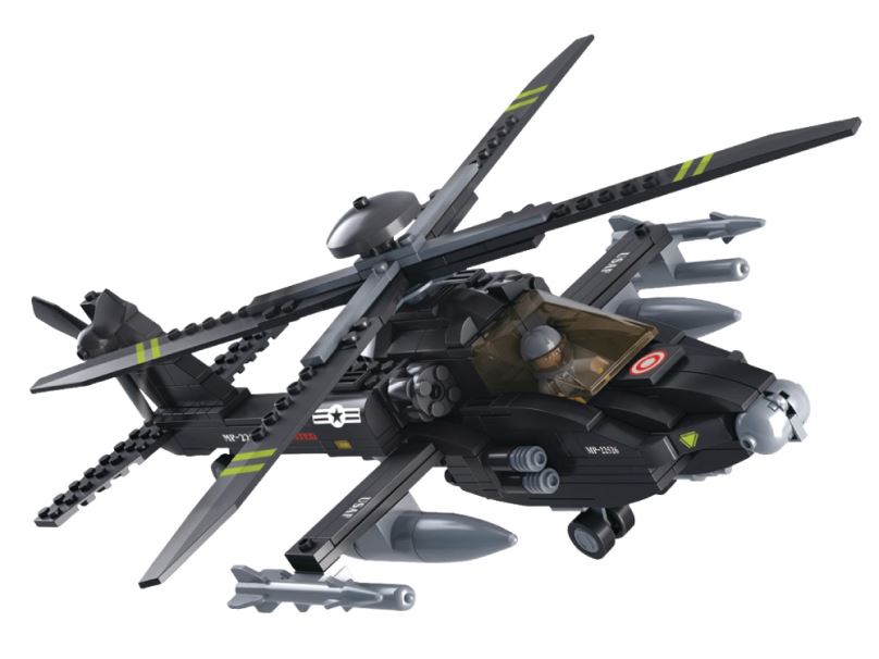 SLUBAN stavebnice Útočná Helikoptéra, 293 dílků (kompatibilní s LEGO)