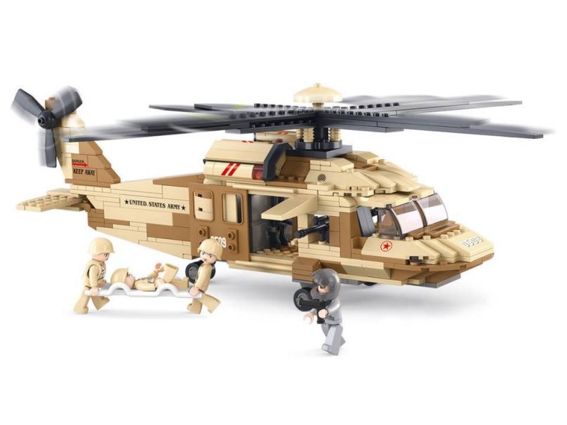 SLUBAN stavebnice Podpůrná Helikoptéra, 439 dílků (kompatibilní s LEGO)