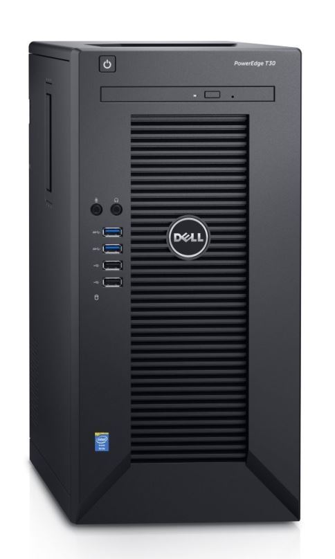 DELL PowerEdge T30/ Xeon Quad Core E3-1225 v5/ 8GB/ 1x 120GB SSD + 1x 1TB 7200 ot./ DVDRW/ 3YNBD on-site