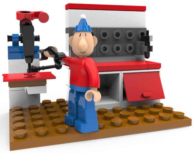 SLUBAN stavebnice Pat & Mat Serie At the Workbench, 45 dílků (kompatibilní s LEGO)